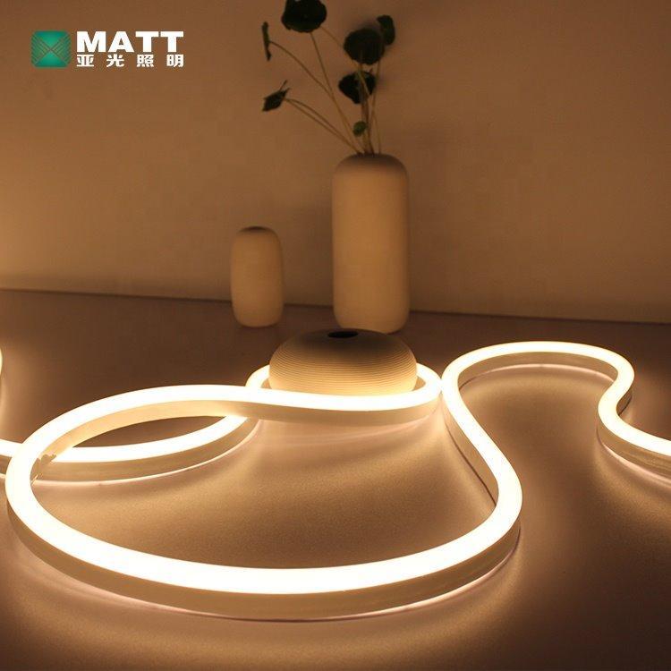 МАТТ силиконовая PVC неоновая лента DC12V 24V, 8*18 мм, боковой свет, 2835 светодиоды, водонепроницаемая IP67, белая (арт. 13121128)