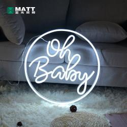 Неоновая вывеска "Oh baby", 50 см, 100 см, на заказ для праздничного декора (арт. 13121044)