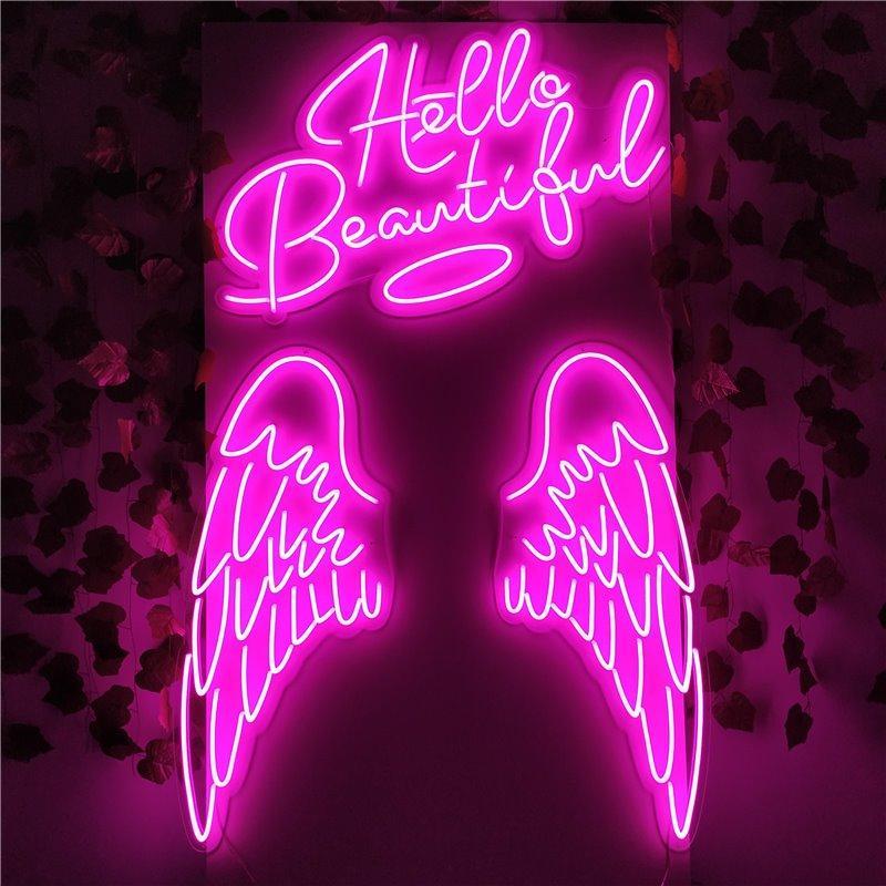 Неоновая вывеска "Dirty angel wings", акриловая LED подсветка для спальни, dropshipping (арт. 13121045)