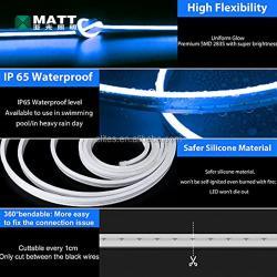 МАТТ силиконовая PVC неоновая лента DC12V 24V, 8*18 мм, боковой свет, 2835 светодиоды, водонепроницаемая IP67, белая (арт. 13121128)