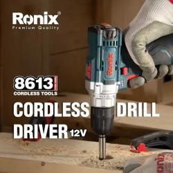 Ударная дрель RONIX 8613, 12V, аккумуляторная, с зарядным устройством и батареями (арт. 3112773)