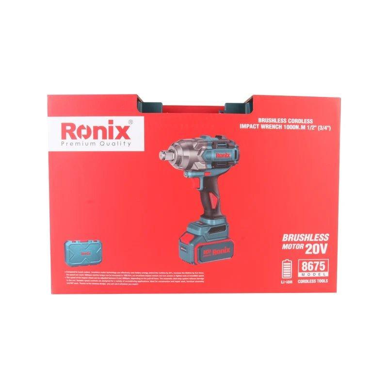 Ударный гайковерт Ronix 8675, 20V, бесщеточный, 1/2 дюйма, 1000Нм (арт. 3112785)