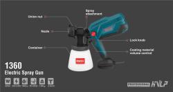 Краскопульт с соплом Ronix HVLP, 1000 мл, 600 Вт, новинка (арт. 25-18031114)