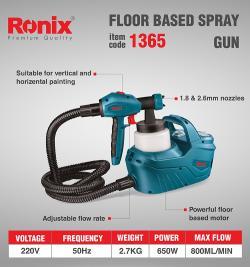 Краскопульт Ronix 1365, 650 Вт, 800 мл, насадка 1.8-2.6 мм (арт. 25-18031115)