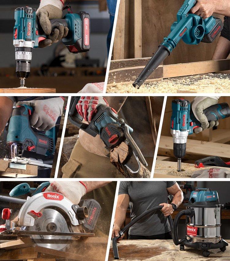 Набор электроинструментов Ronix 86 Series, перфоратор, ударная дрель, УШМ, гайковерт, циркулярная пила (арт. 25-18031139)