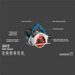Штроборез Ronix 3412, 2000 Вт, 125 мм, мощный инструмент для резки стен (арт. 25-18031161)