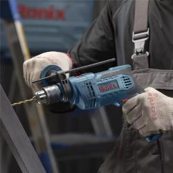 Набор ударной дрели Ronix 2214K, 750 Вт, 13 мм, с ключевым патроном, высокая производительность (арт. 25-18031204)