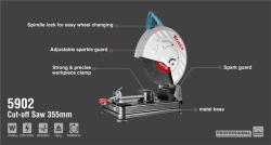 Торцовочная пила Ronix 5902, 2400 Вт, 355 мм, промышленного класса (арт. 25-18031205)