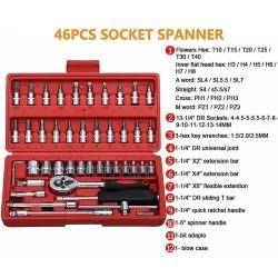 Набор инструментов Ronix, 46 предметов, в пластиковом кейсе, для ремонта (арт. 25-18031266)