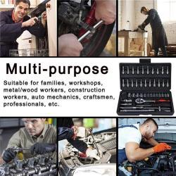 Универсальный набор инструментов Ronix, 46 предметов, с трещотками и головками (арт. 25-18031268)