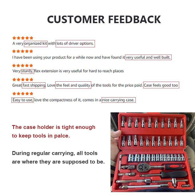 Универсальный набор инструментов Ronix, 46 предметов, с трещотками и головками (арт. 25-18031268)