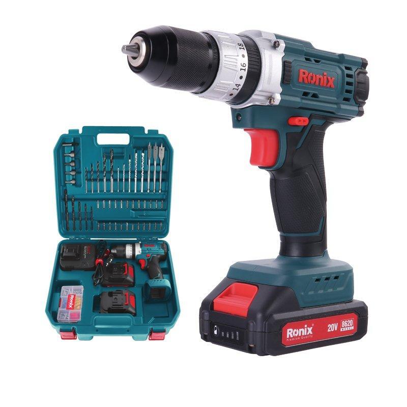 Аккумуляторная дрель-шуруповерт Ronix, 16V/20V, литиевая, высокая производительность (арт. 25-18031301)