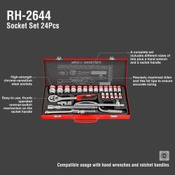 Набор головок Ronix, 12/24/40 предметов, профессиональный, для ремонта автомобилей (арт. 25-18031309)