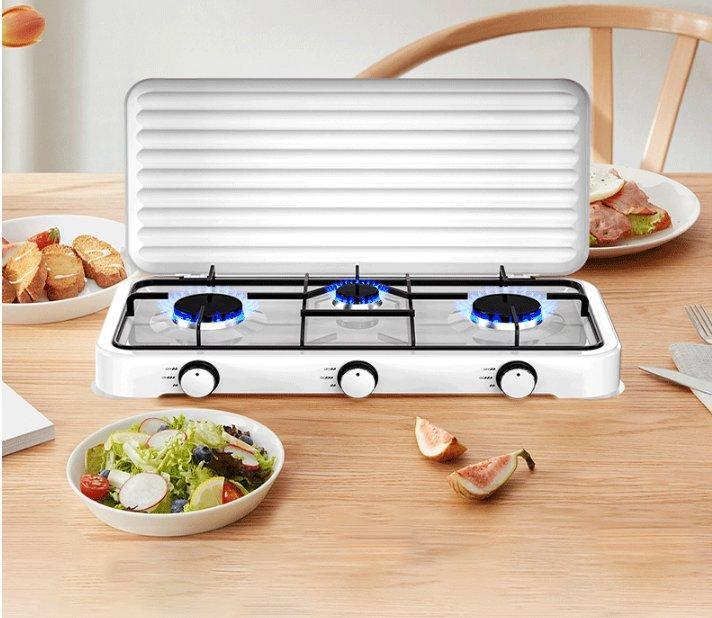 Настольная газовая плита Ronix, 3 конфорки, для дома и путешествий (арт. 25-18031311)