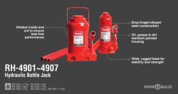 Гидравлический домкрат Ronix RH-4901~4907, 2-32 тонны, бутылочный, регулируемая высота (арт. 25-18031416)