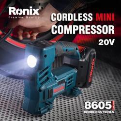 Аккумуляторный мини-компрессор Ronix, 20V, 10.35 бар, многофункциональный (арт. 25-18031419)