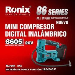 Аккумуляторный мини-компрессор Ronix, 20V, 10.35 бар, многофункциональный (арт. 25-18031419)
