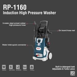 Автомойка Ronix RP-1160, 220V, 160 бар, 2300 Вт, индукционный мотор (арт. 25-18031425)