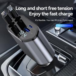 Автомобильное зарядное устройство Ronix, 4-в-1, для iPhone 16 и Samsung (арт. 25-18031529)