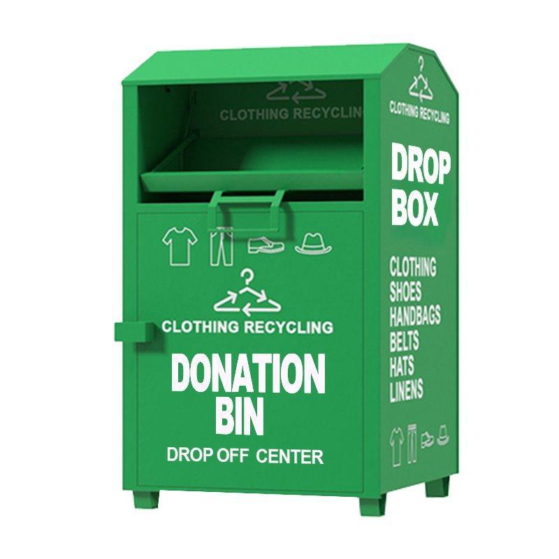 Металлический контейнер для уличного сбора одежды и обуви, благотворительный бокс (арт. 3112429)