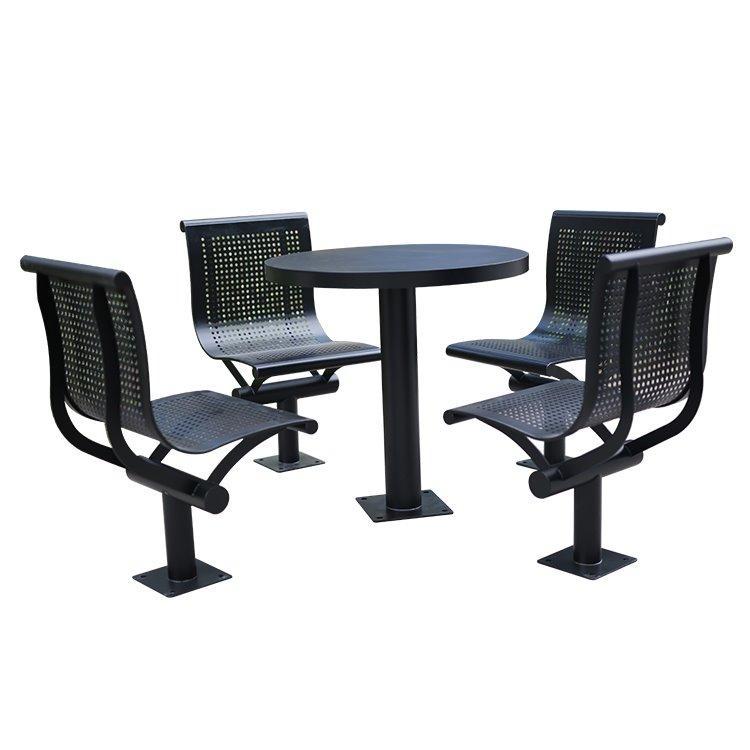 Круглый стол с 4 местами для пикника, металлический, для парков и ресторанов (арт. 3112446)