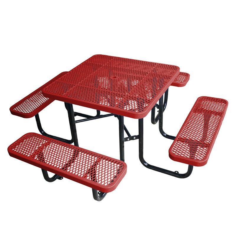 Металлический стол для пикника с скамьями, для ресторанов и детских площадок, уличный стиль (арт. 3112458)