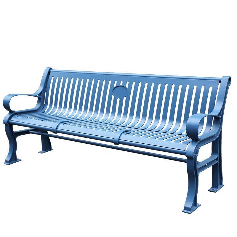 Металлическая парковая скамья, современный стиль, с длинной спинкой, для садов и улиц (арт. 3112465)