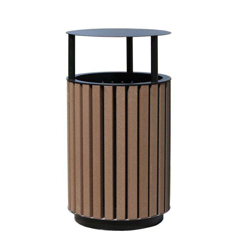 Деревянная круглая урна с крышкой, для торговых центров и промышленных улиц (арт. 3112478)