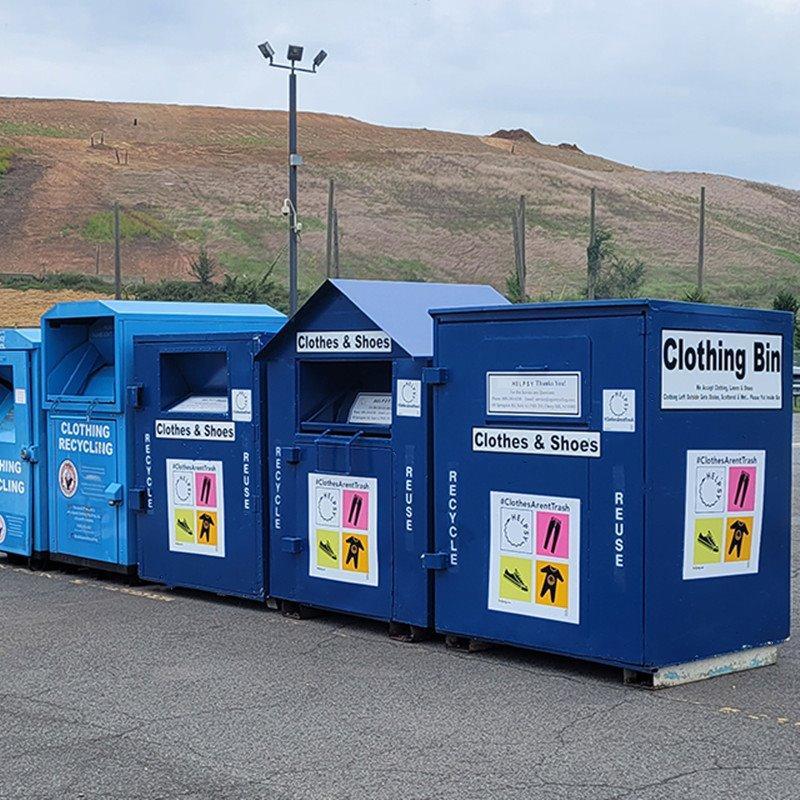 Большая урна для одежды и обуви, из оцинкованной стали, для благотворительных целей (арт. 3112517)