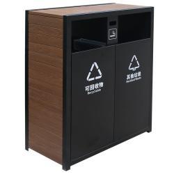 Уличная урна с двумя отделениями, из древесно-полимерного композита, для парка и улицы (арт. 3112432)