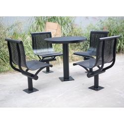 Круглый стол с 4 местами для пикника, металлический, для парков и ресторанов (арт. 3112446)