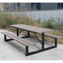 Длинный стол с лавками, из дерева, 6-8 футов, для ресторанов и кемпинга (арт. 3112447)