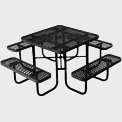 Металлический квадратный стол для пикника, 46 дюймов, с отверстием для зонта, для площадок (арт. 3112450)