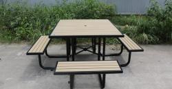 Квадратный стол для пикника, 46 дюймов, деревянный, без необходимости ухода, для детских площадок (арт. 3112454)