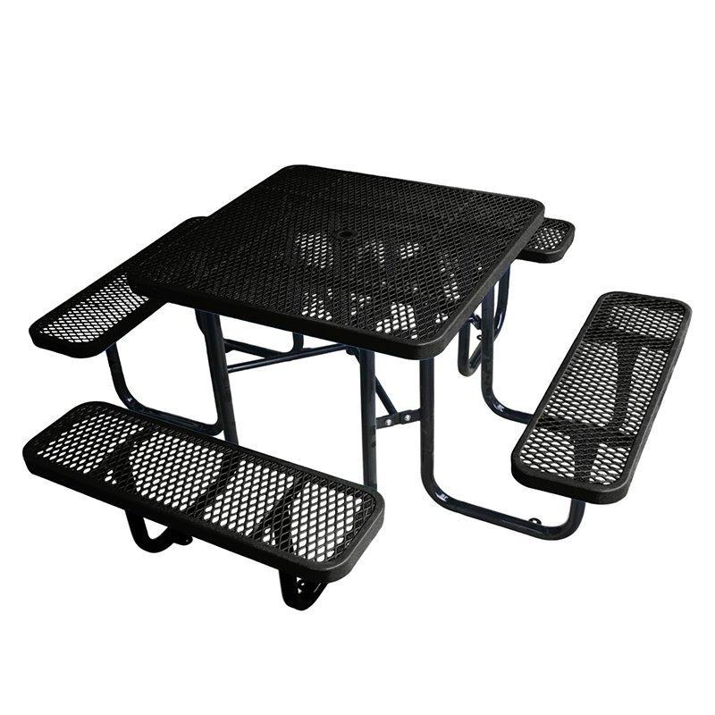 Металлический стол для пикника с скамьями, для ресторанов и детских площадок, уличный стиль (арт. 3112458)