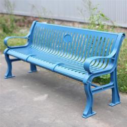 Тяжёлая парковая скамья на 3 места, из чугуна и стали, для площадок и садов (арт. 3112461)