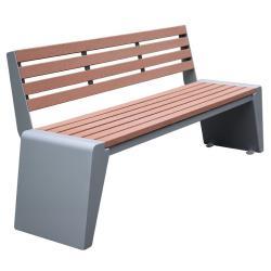 Парковая скамья из дерева, с длинными ламелями, для улиц и общественных мест (арт. 3112464)