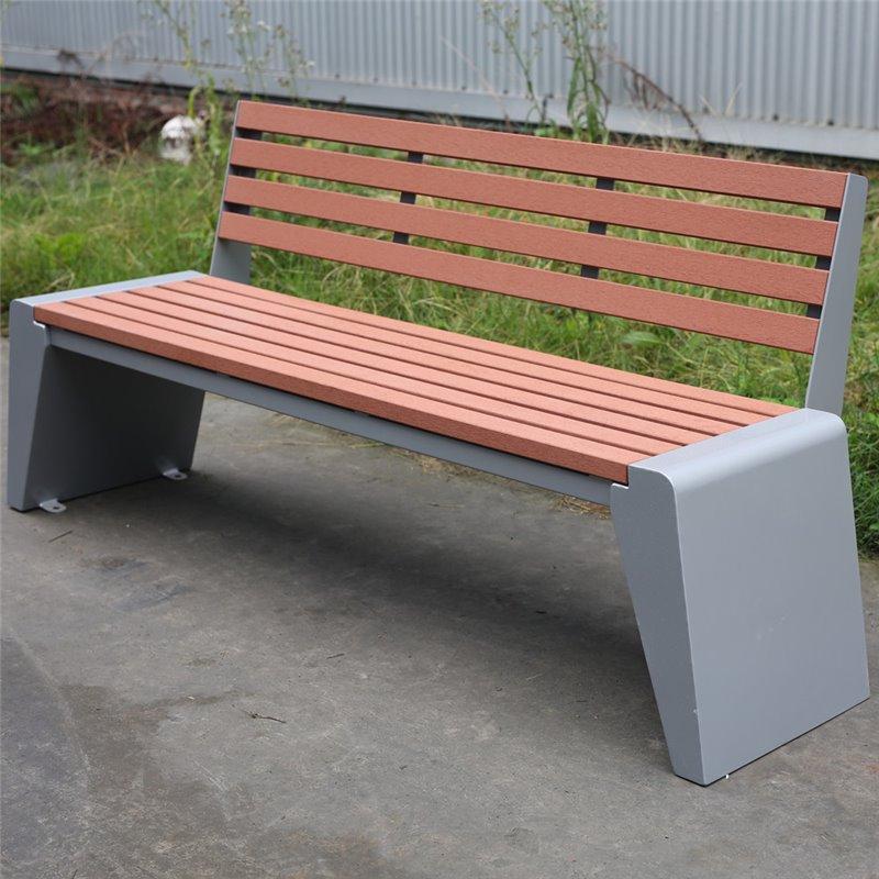 Парковая скамья из дерева, с длинными ламелями, для улиц и общественных мест (арт. 3112464)