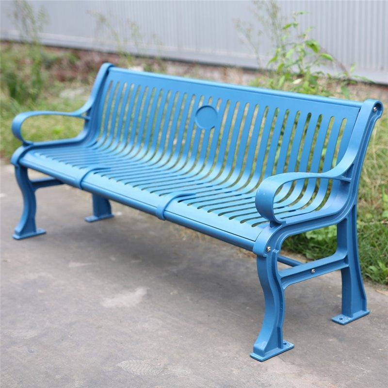 Металлическая парковая скамья, современный стиль, с длинной спинкой, для садов и улиц (арт. 3112465)