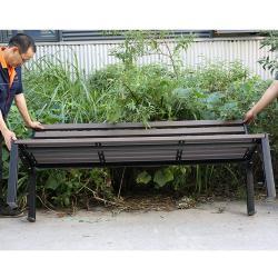 Парковая скамья с длинной спинкой, на 2-3 места, из дерева, для курортов и садов (арт. 3112467)