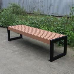 Скамья без спинки, на 2-3 места, деревянная, для общественных зон и парков (арт. 3112468)