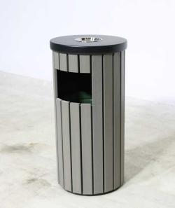 Круглая урна с пепельницей, из WPC, большая, для курортов и парков (арт. 3112474)