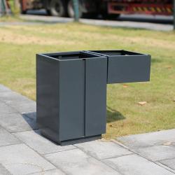 Квадратный контейнер для мусора, декоративный, из стали, для парков и улиц (арт. 3112475)