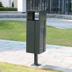 Металлическая урна с крышкой, для улиц и садов, большая, коммерческий дизайн (арт. 3112476)