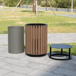 Деревянная круглая урна с крышкой, для торговых центров и промышленных улиц (арт. 3112478)