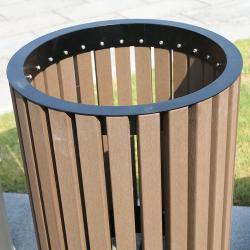 Деревянная круглая урна с крышкой, для торговых центров и промышленных улиц (арт. 3112478)