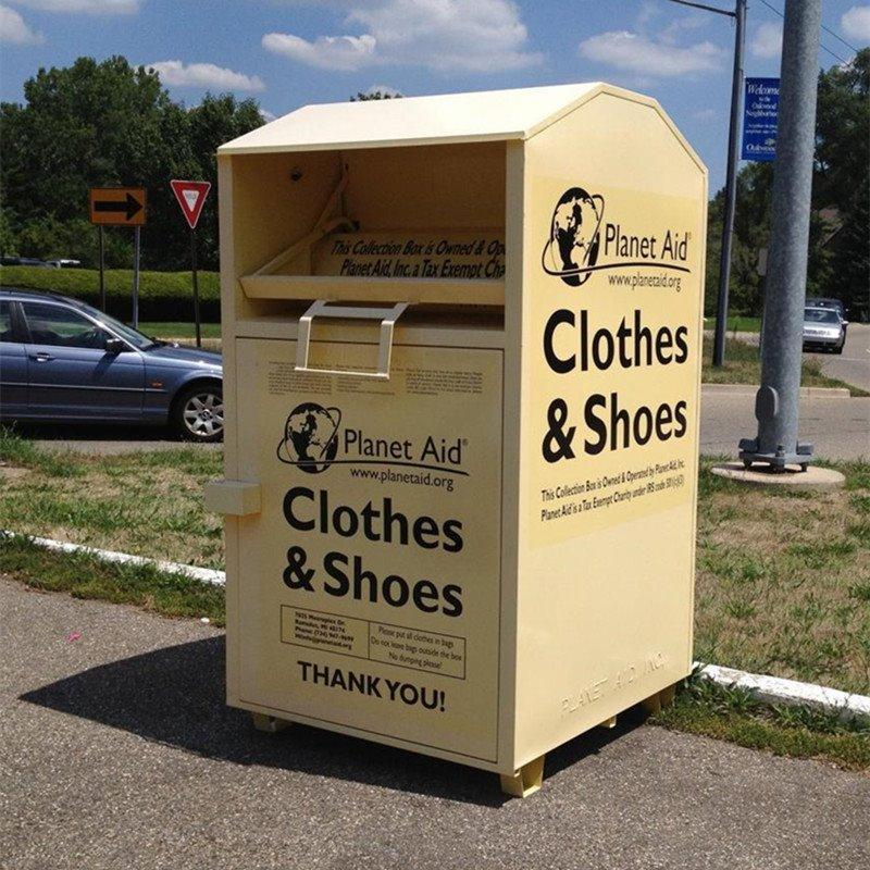 Недорогая металлическая урна для обуви и одежды, оцинкованная сталь, для благотворительности (арт. 3112513)