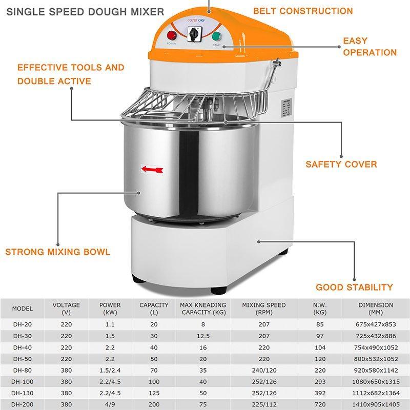 Спиральный тестомес Golden Chef на 30 л 12 кг теста | Пекарское оборудование (арт. 25-28041801)