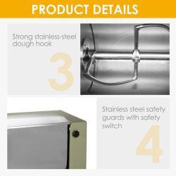 Коммерческий горизонтальный тестомес 30 кг 60 л спиральный миксер для теста (арт. 25-28041800)