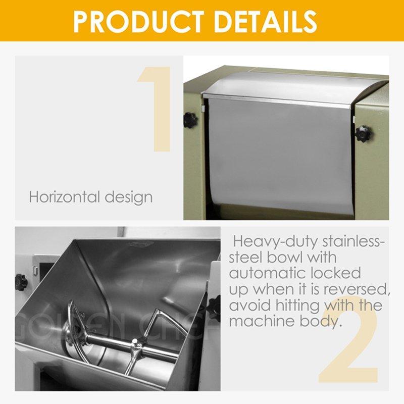 Горизонтальный спиральный миксер 25 кг 60 л коммерческая машина для теста (арт. 25-28041801)